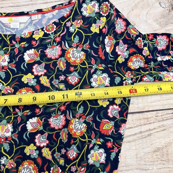 Boden Evelyn Jersey Midi Dress French Navy Multi Floral Long Sleeve Dress‎ Sz 2P - Picture 9 of 10